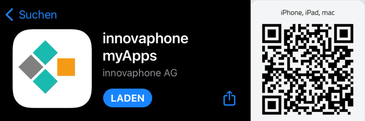 Apple AppStore myApps Logo und QR Code